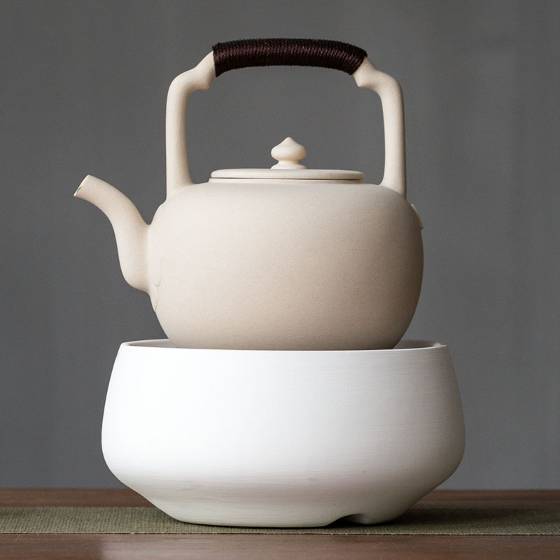 Household desktop black crystal stove tea making stove mute tea making small mini iron pot heating kettle tea making pot pottery electric stove