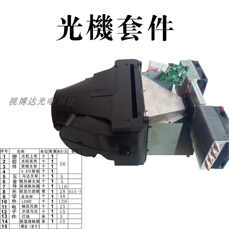 New LCD projector optical accessories integrated with full set of DIY hash assembly