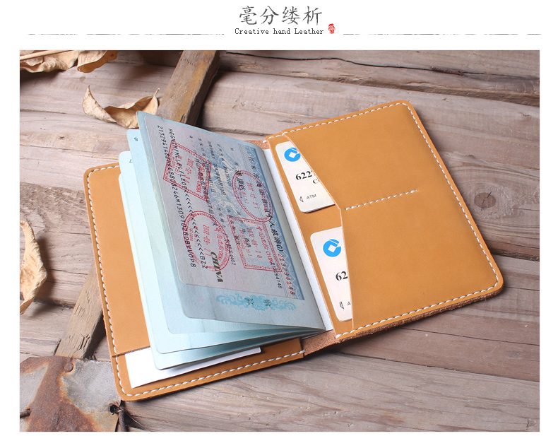 妍 Da giả da Hộ chiếu Hộ chiếu Bao đựng Hộ chiếu Túi Đa chức năng Da Vintage Tài liệu Thẻ Lưu trữ Gói bao hộ chiếu khắc tên