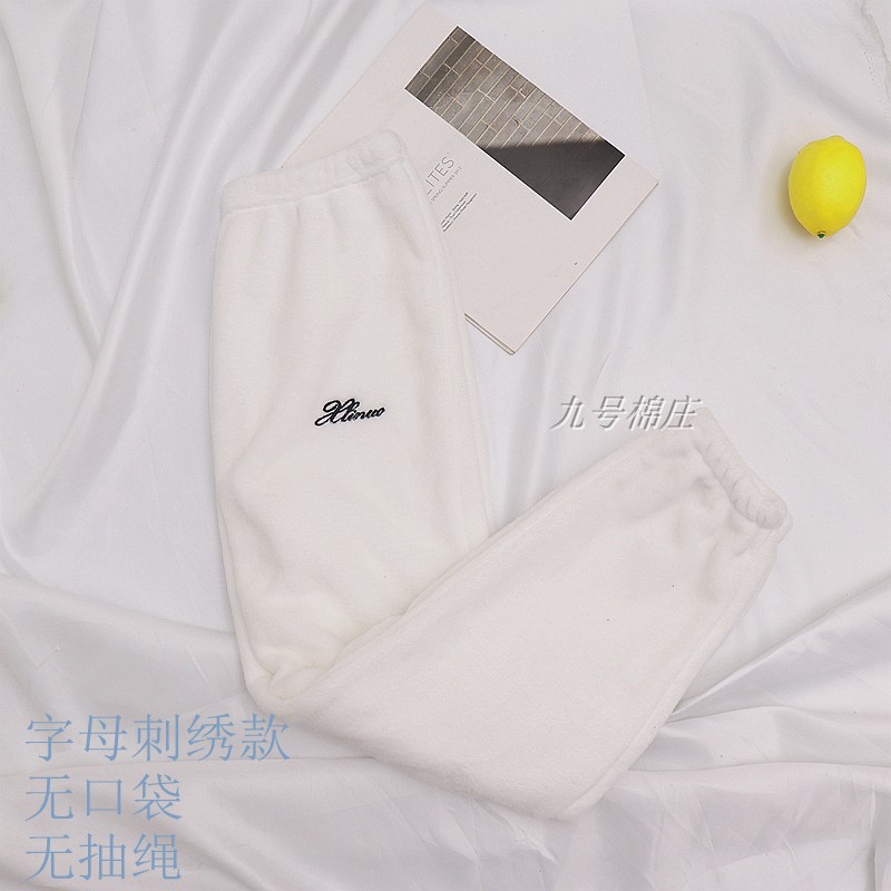 Mùa thu và mùa đông vài bộ đồ ngủ flannel chân nam và quần nhung dày nhà san hô nhung quần nữ cộng với ngôi sao béo do lot nam dep