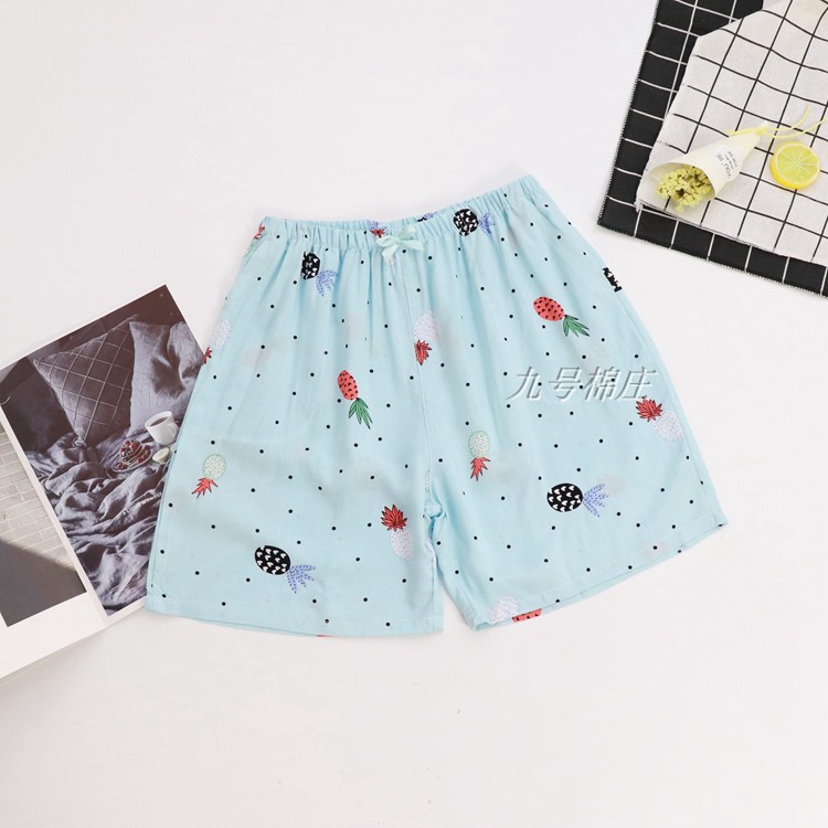 Hoa Đồ Ngủ Phụ Nữ Mùa Hè Siêu mỏng Quần Short Cotton Faux Cotton Home Quần Cotton Ba-Quần Kích Thước Lớn Cộng Với Phân Bón