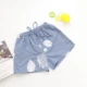 Quần đùi cotton gạc tinh khiết của phụ nữ mùa hè cotton mỏng bộ đồ ngủ cotton hai lớp quần ở nhà cộng với kích thước quần ba điểm sọc hoa - Quần tây