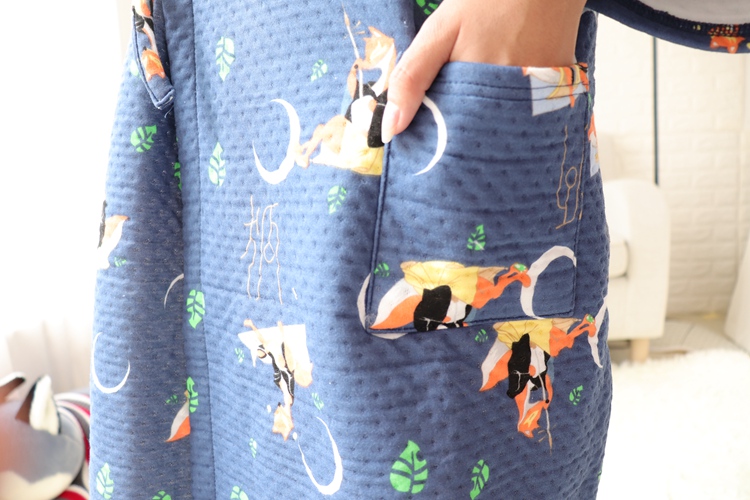Những người yêu thích áo ngủ kiểu Nhật Bản áo choàng mùa thu và mùa đông làm dày kimono của nam giới đồ ngủ đôi