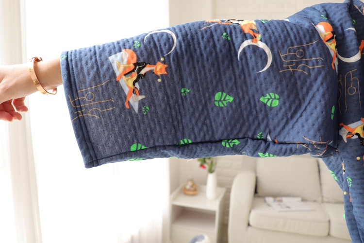 Những người yêu thích áo ngủ kiểu Nhật Bản áo choàng mùa thu và mùa đông làm dày kimono của nam giới đồ ngủ đôi