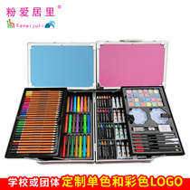 Girl brush set aluminum box watercolor set color lead art set painting painting matching children gift box
