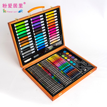 Girl drawing tools wooden box painting gift set watercolor Pen art set painting matching learning custom logo