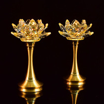 For the Buddha Lotus lamp pure copper led Buddha for the lamp Buddha Home A pair of crystal Buddhas front light Changming lamp for a fortune and light