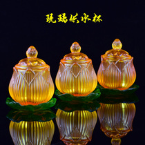 For the Buddhas water glass glazed crystal pure copper for the cup tribute cup fo the home dedicated to the Buddhas water purifying cup Buddha for the Lotus Cup