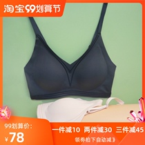Traceless underwear light and thin Full Cup glossy sexy gathered on jelly strip bra women without steel ring bra 6617