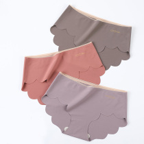 Two sets of spring and summer high-bomb Ice Silk thigh no trace underpants women cotton silk sexy cut triangle bottoms head
