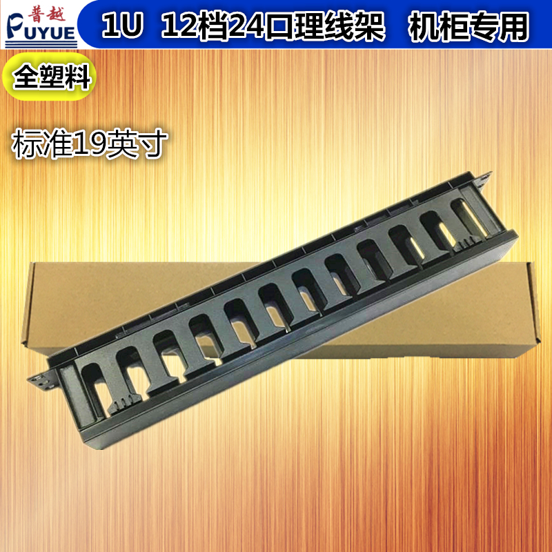 Factory direct sales 12-port plastic cable management rack rack-mounted 1U 12-port cable management rack cabinet cable management