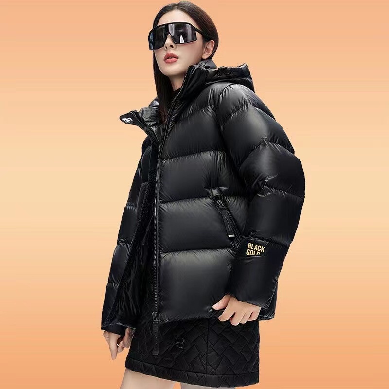 Special Clearance Black Gold Goose down Jacket for Women, Short Style, 2025 New Winter Thickened Version, Long Style for Men and Couples