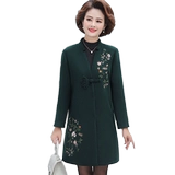 Осенняя шерстяная куртка для матери, демисезонный плащ, большой размер, в западном стиле, для среднего возраста