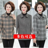 Весеннее демисезонное шерстяное пальто для матери, для среднего возраста, коллекция 2021, большой размер, 50 лет