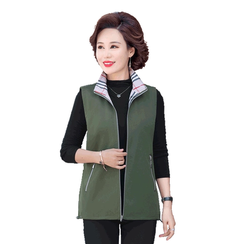 Весенняя куртка для матери, осенний жилет без рукавов, кардиган, коллекция 2021, в западном стиле, большой размер