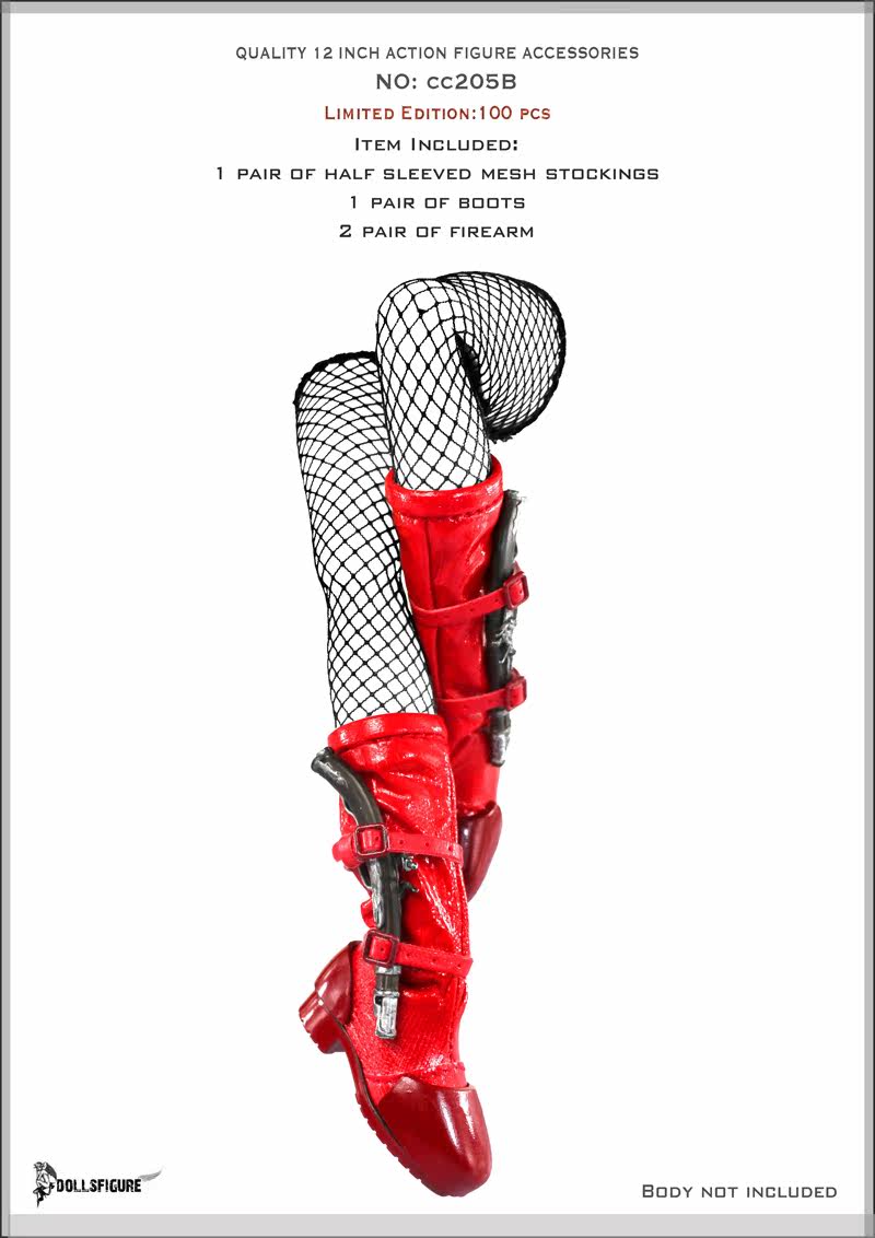 dollfigure Gottegothic CC205B 1 6 women's clothing red leather boots silk stocking accessories clear cabin