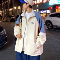 Coat men Spring Autumn ins Tide brand loose jacket male student 2021 New Harbor style trend gown baseball suit