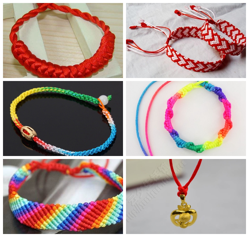Trung Quốc dây nút thứ 5 thứ 7 vòng đeo tay Vòng tay trẻ em dây đỏ bện dây tự làm dây chuyền handmade - Vòng đeo tay Clasp vòng tay may mắn