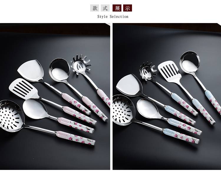 Dụng cụ nhà bếp bằng thép không gỉ bảy món bếp xào muỗng muỗng colander đặt nhà đầy đủ nấu ăn nấu ăn dụng cụ nấu ăn - Phòng bếp giá để gia vị tủ bếp