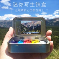 Портативная дорожная жестяная коробка, акварель, открытка, комплект, 160 грамм, 4 карат