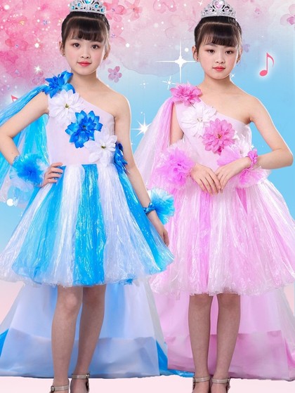 环保服装儿童时装秀手工diy女童垃圾袋裙幼儿亲子走秀演出服公主