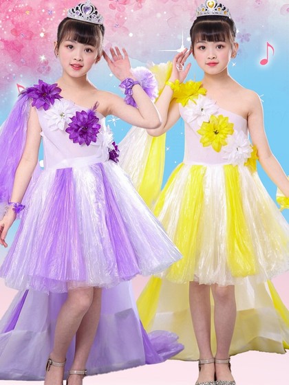 环保服装儿童时装秀手工diy女童垃圾袋裙幼儿亲子走秀演出服公主