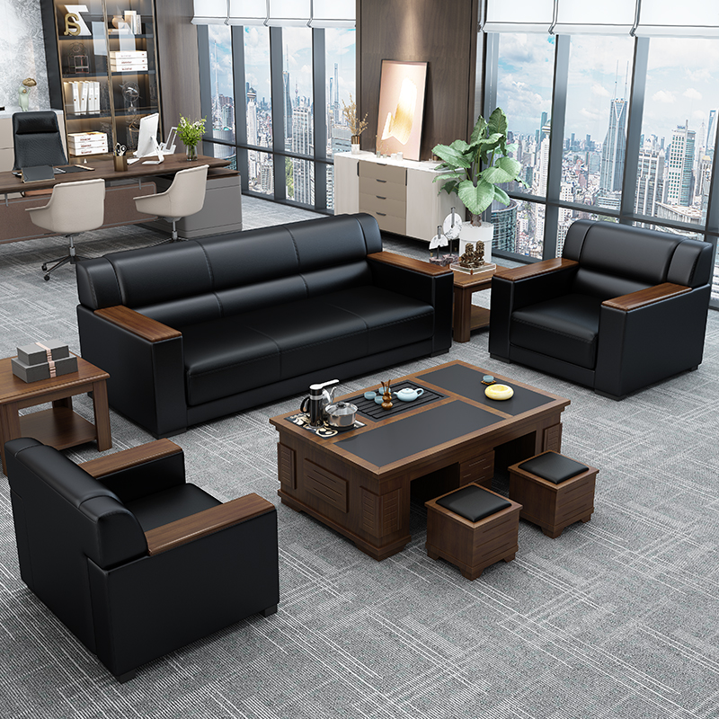 Office Business Reception guests in talks Brief modern Chinese tea table Composition Single trio Place office sofa-Taobao