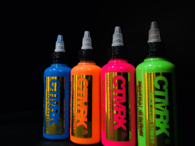 Ctmrk Odorless Acrylic Ink Fluorescent Ink Standard Color Ink 150ml - Two Bottles 
