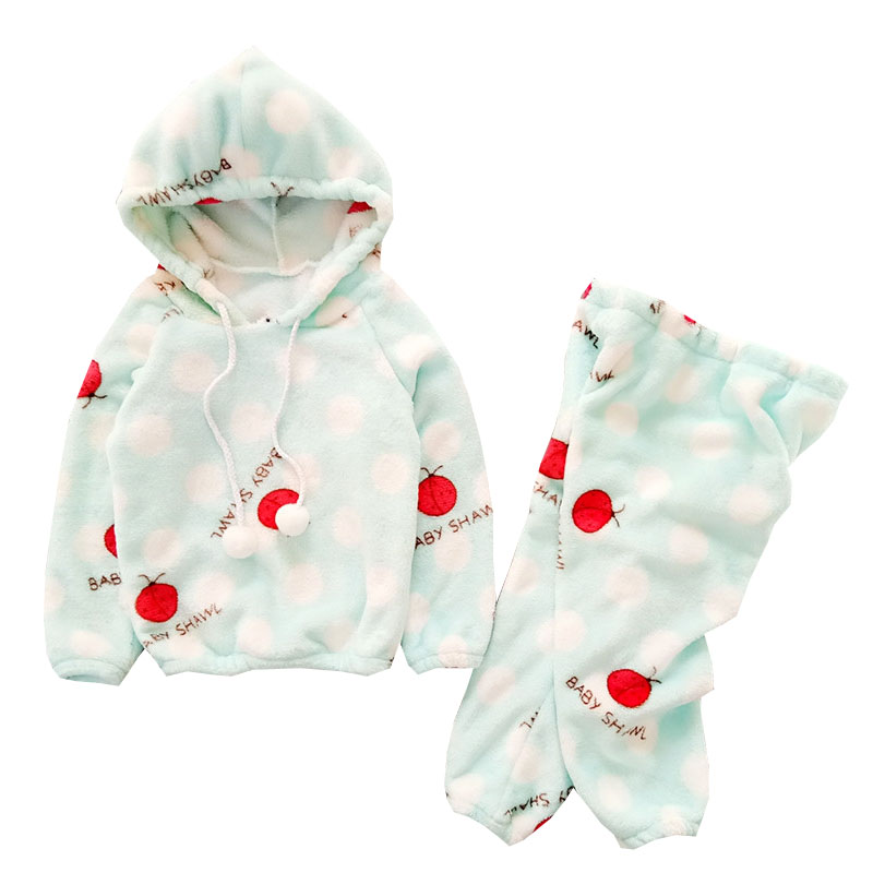 Trẻ sơ sinh và trẻ em dày flannel trẻ em đồ ngủ bé trai mùa thu và mùa đông san hô lông cừu trùm đầu cô gái phục vụ nhà quan ao tre em thu dong