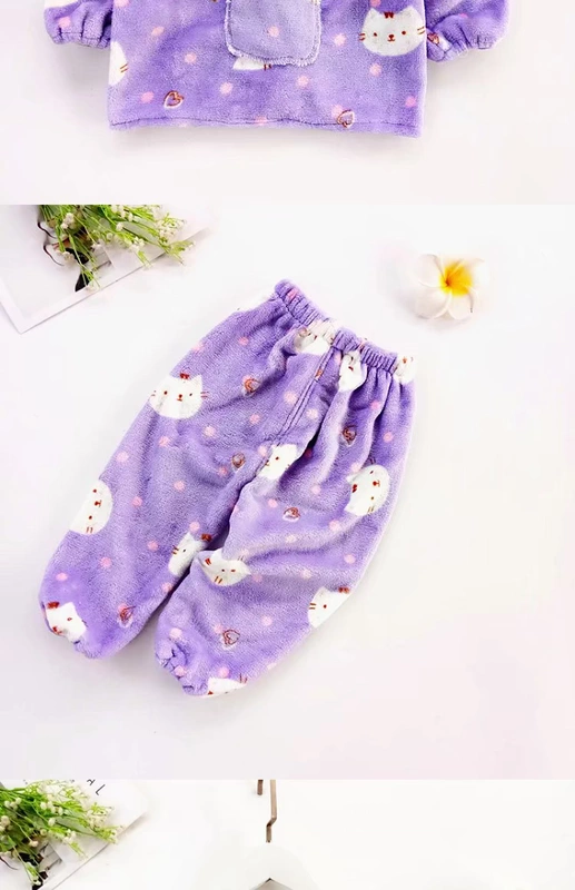 Mới mùa đông nam nữ áo choàng dày flannel trẻ em quần tây sang trọng áo chống mặc quần áo shop đồ trẻ em