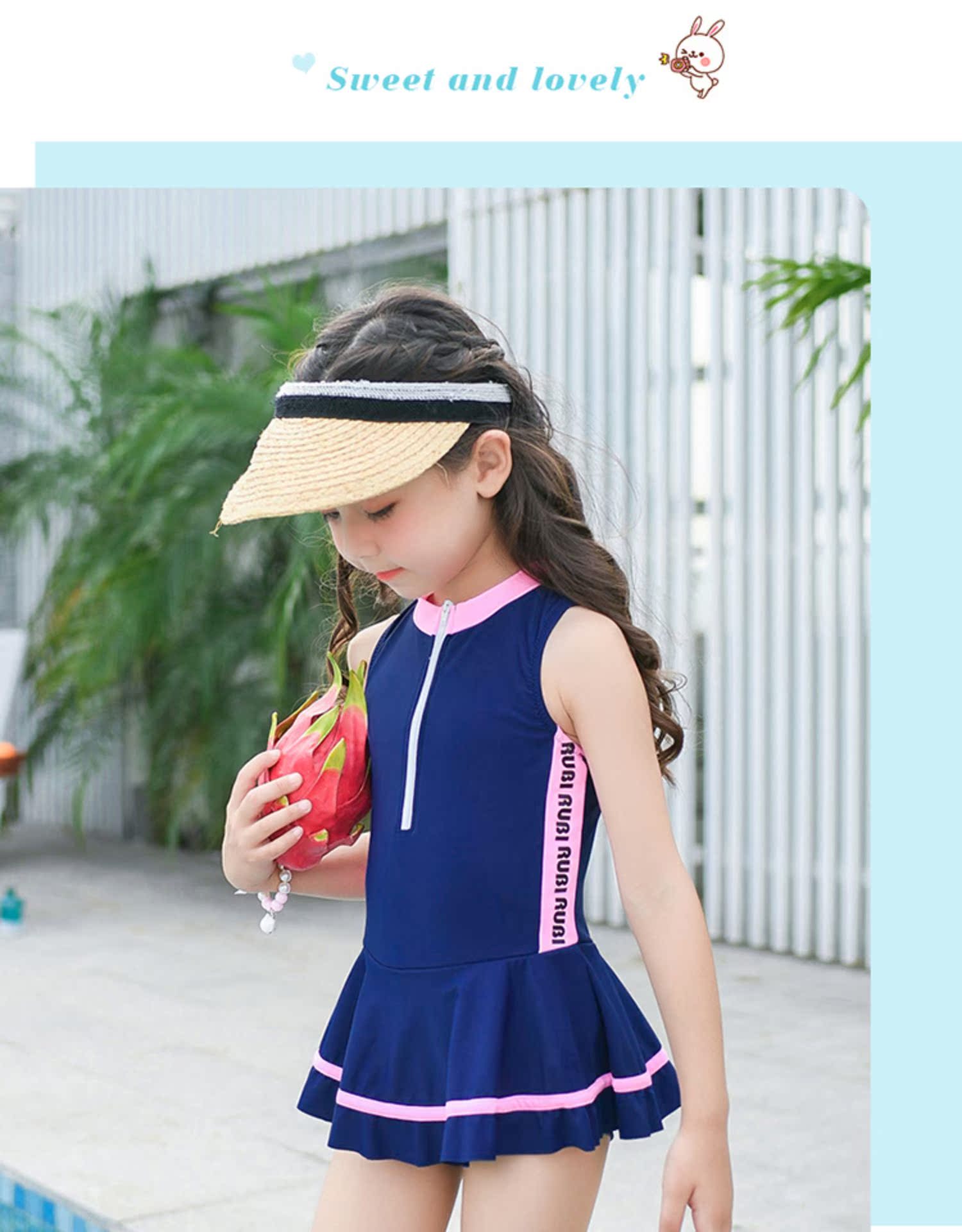 Đồ bơi bé gái 2019 dính liền với bé gái bảo thủ - Bộ đồ bơi của Kid đồ bơi trẻ con