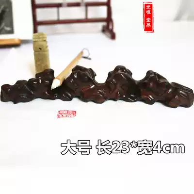 Large pen mountain mahogany brush holder pen holder black Catalpa root carving brush calligraphy four treasures