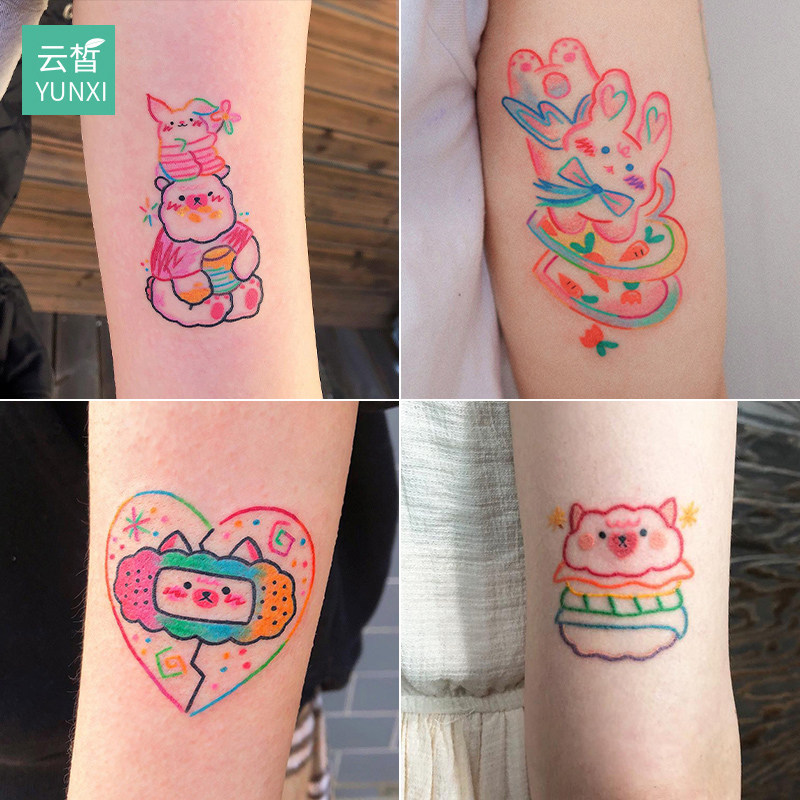 60 tattoo stickers waterproof men's and women's durable small fresh tattoo stickers do not permanent tattoo cute pattern