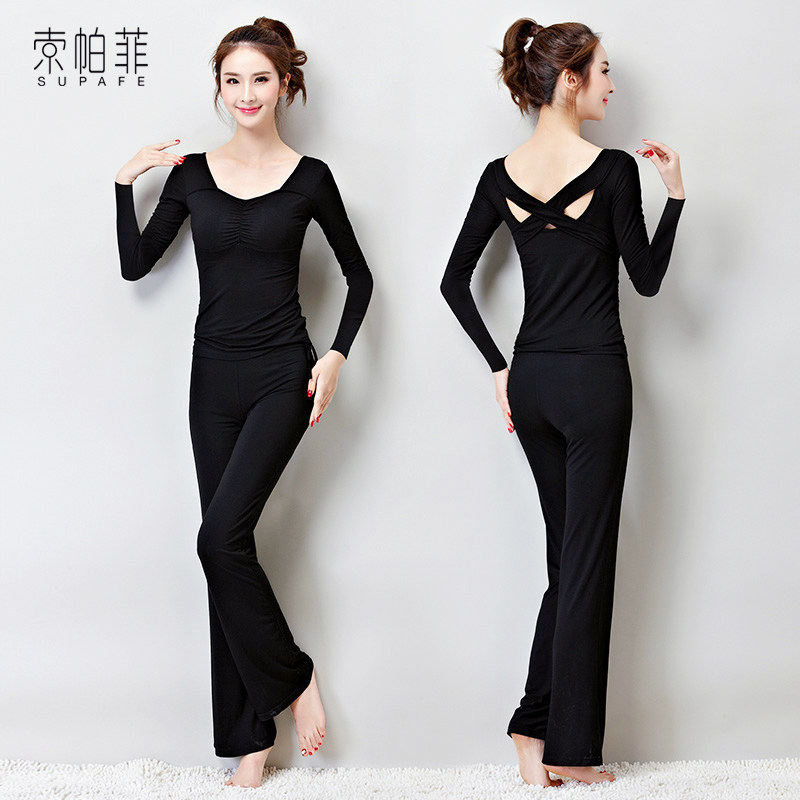 Dance practice suit women's body etiquette high-end black dancing pants training adult Latin dance costume clothes