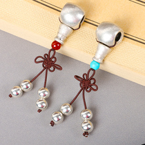 Tibetan-style Tibetan Silver Three-way Buddha Head 108 Beads Handstring Bracelet Accessories King Kong White Jade Moon Bodhi Accessories Set