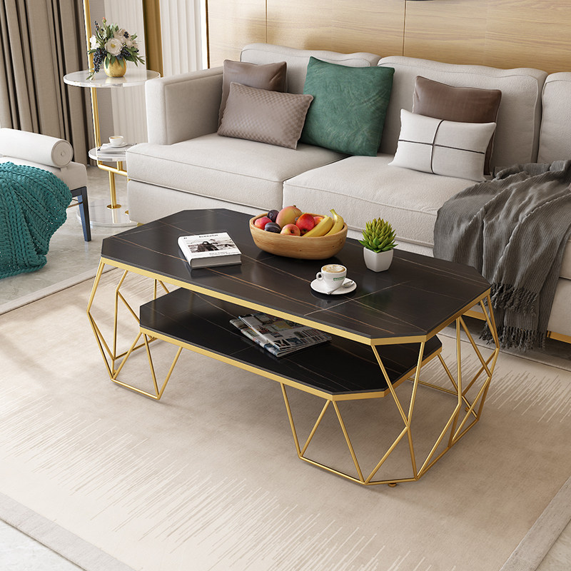 Simply modern rock tea few rectangular living room small household double marble art creative light luxury tea side few