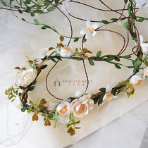 Sweet Korean bride Forest rattan wreath simulation head flower hair band Studio seaside photo vacation headdress hair accessories