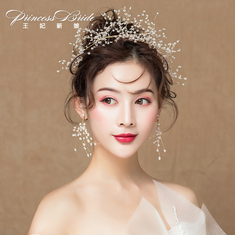 Crown Princess Handmade Beads South Korea Wedding Hair Stirrup Wedding Dress Bridal Gown Wedding Dresses Photos of the Authentic Banquet Photo Gallery Brigade Pat