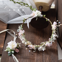 2022 new bridal headwear sweetness flower ring head yarn Flowers Beauty dresses True Seaside Resort Fairy Beauty Hair Accessories