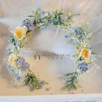 Original Ultra Fairy Fresh handmade Mori Flowers Bridal Head Accessories Hair hoop Flower Ring Exterior View Dress Brigade Shooting Ornament