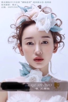 Bride flower hairclip high quality simulation flower elegant lace Forest Fresh show catwalk headwear wedding accessories