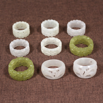 Lei's jewelry hetian jade hollow antique ring authenticity