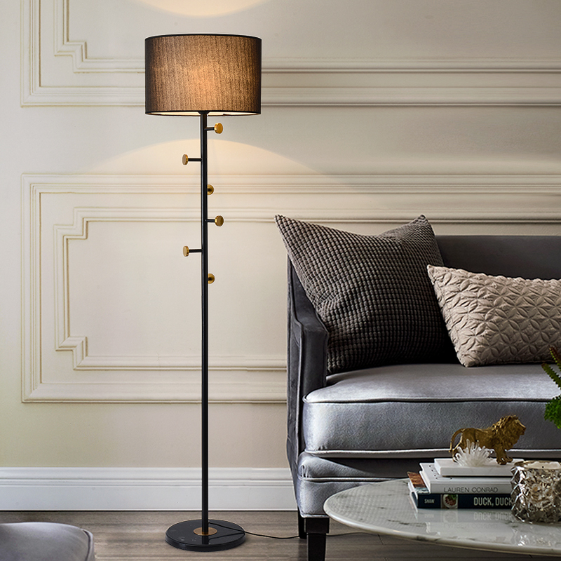 Nordic Light Luxury Bedroom Coat Rack with Integrated Floor Lamp, Living Room Standing Ambient Light, Sofa Corner Decorative Light