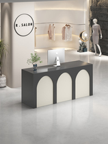 Black clothing store cash register simple modern beauty salon bar shop small counter Internet red reception desk