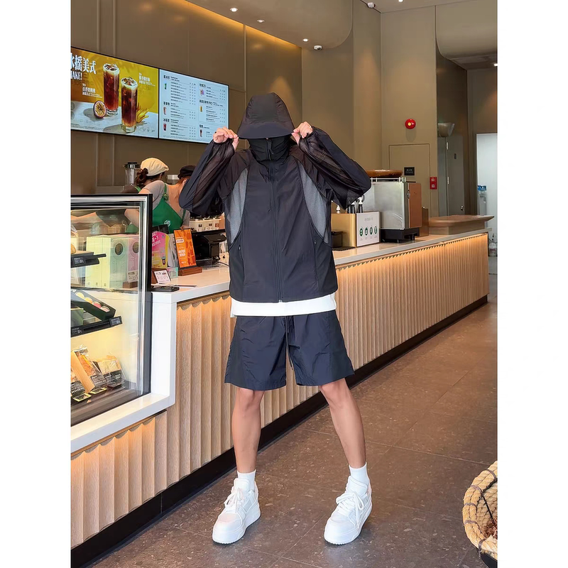Yule 26679 Breathable Mesh Cool Quick-Drying Sun Protection Suit Summer Outdoor Anti-Uv Hooded Sun Protection Shirt