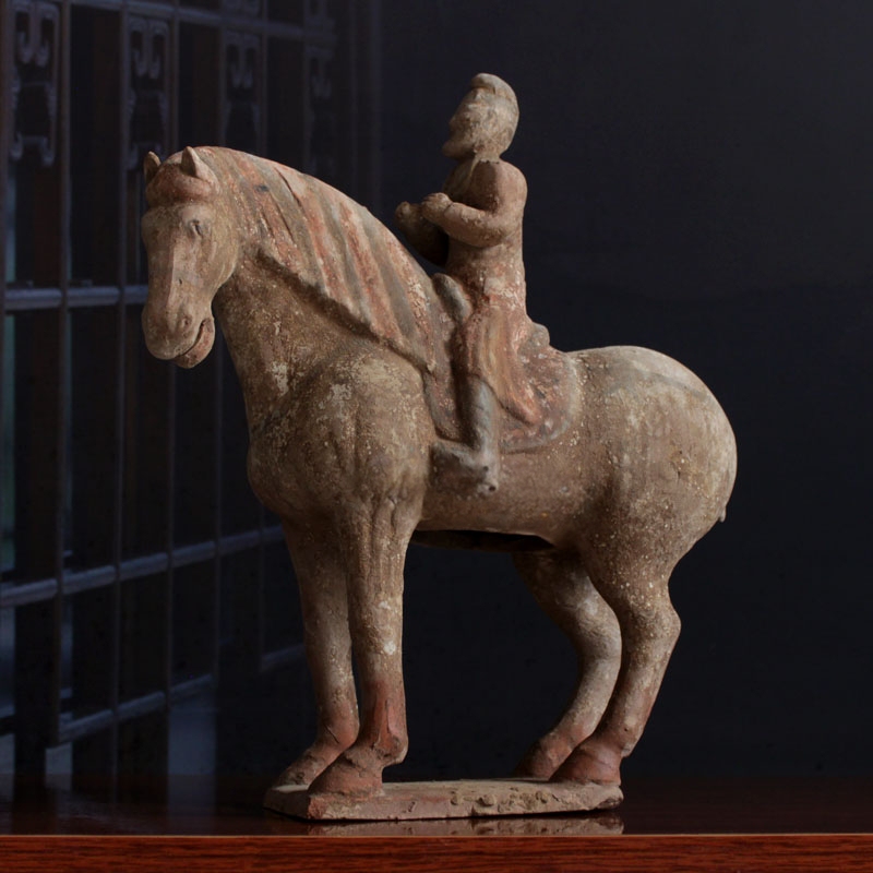 Horse-Riding Figurine, Hand-Painted with Antique Pottery-Like Finish, a Complete Collection of Horse-Mounted People with Manes, Old Goods, Antique Collectibles Horse-Riding Figurine, Hand-Painted with Antique Pottery-Like Finish, a Complete Collection of Horse-Mounted People with Manes, Old Goods, Antique Collectibles
