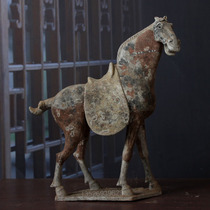 Ceramic antique horse pendulum pieces Boku Shelf North Wei Beizi with Ma Angou Saddle Ancient Play Collection of Ancient Pottery Painted Tang Three Lottery