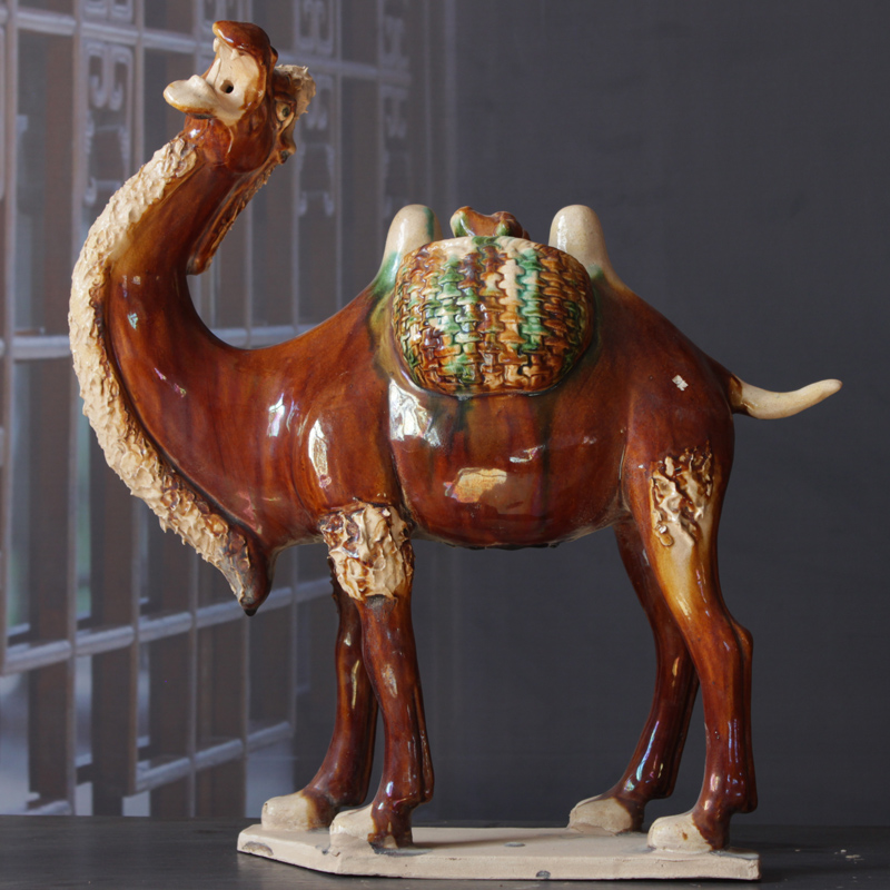 Imitation ancient superb made of old camel ceramic pendulum decorated with classical Chinese ancient play collection Vintage Camel camel Tang Three Lottery