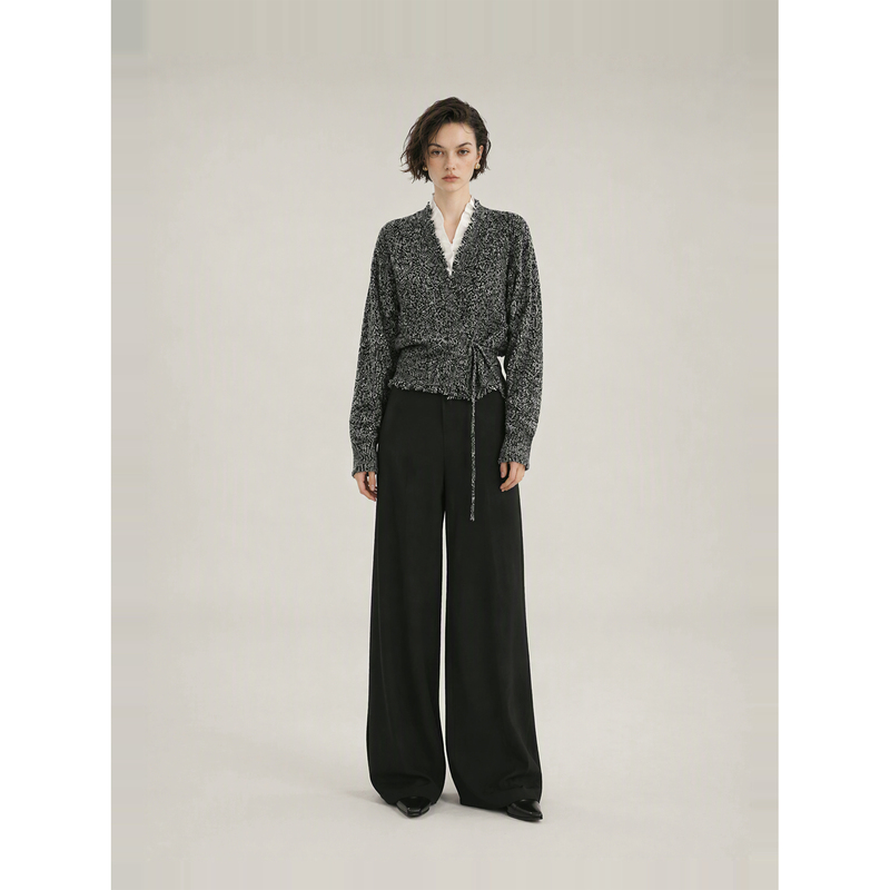 Sageen 【Spotlight】Sheep Wool Blend Batwing Sleeve Tie-Front Fringe Cardigan Ks02218 Sageen 【Spotlight】Sheep Wool Blend Batwing Sleeve Tie-Front Fringe Cardigan Ks02218