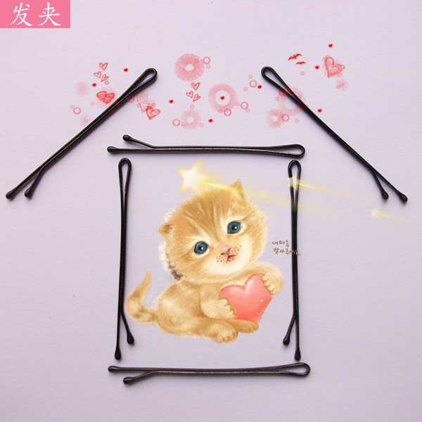 Korean version straight clip steel clip edge clip hair clip hair clip 2 Yuan 15 black U type fixed card KEmtVLeROh